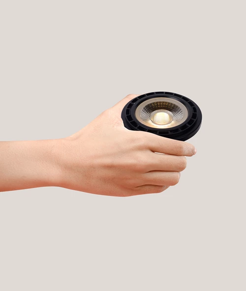 Lucide ES111 - Led bulb - Ø 11 cm - LED Dim to warm - GU10 - 1x12W 2200K/3000K - Black - atmosphere 1